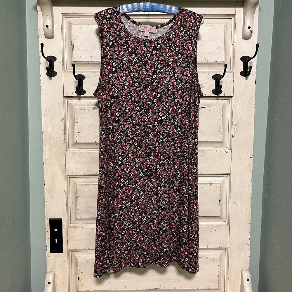 Philosophy NWOT Black Floral & Paisley Sleeveless Dress Size 2X